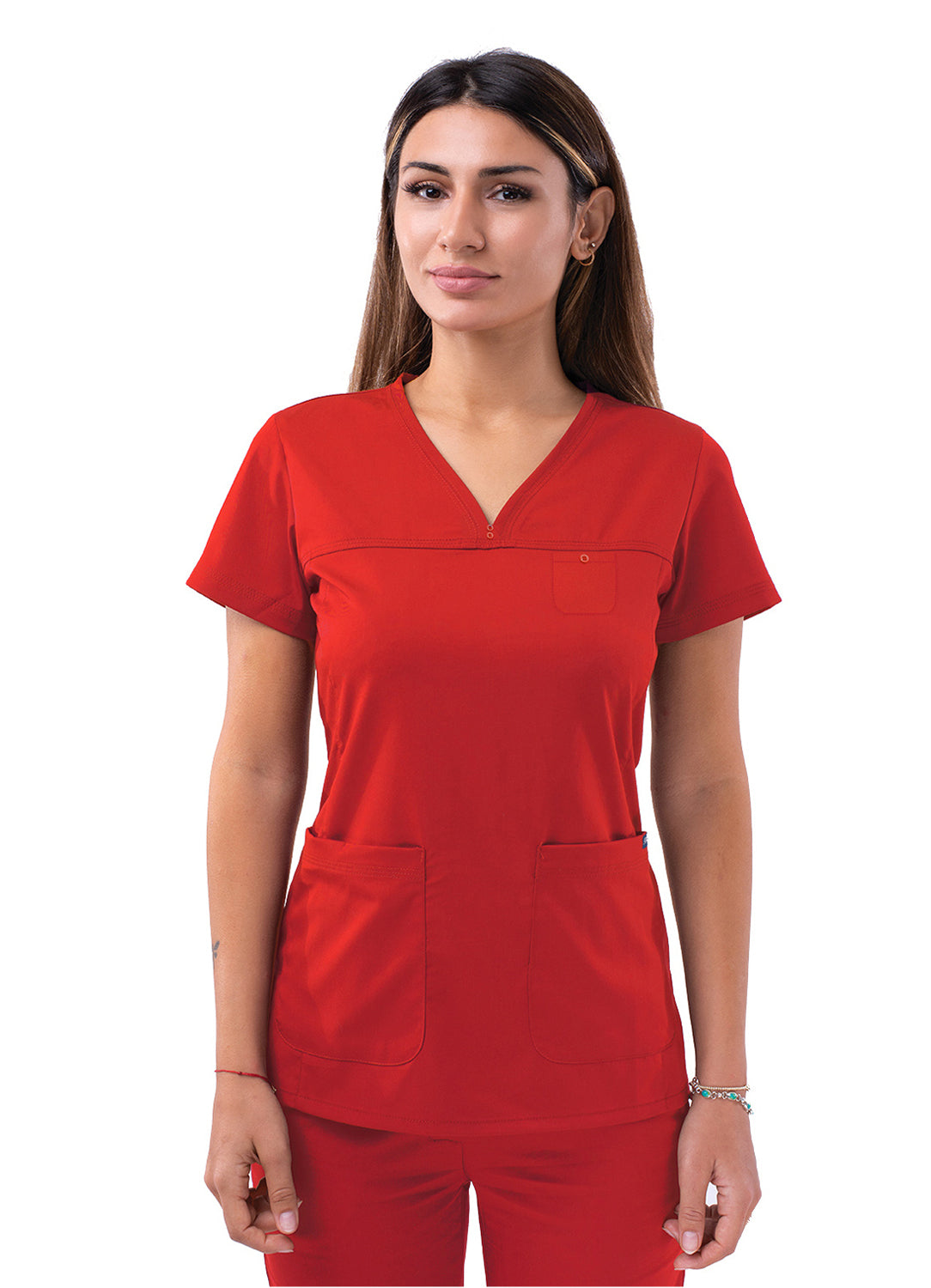 ADAR PRO WOMEN’S SWEETHEART V-NECK SCRUB TOP
