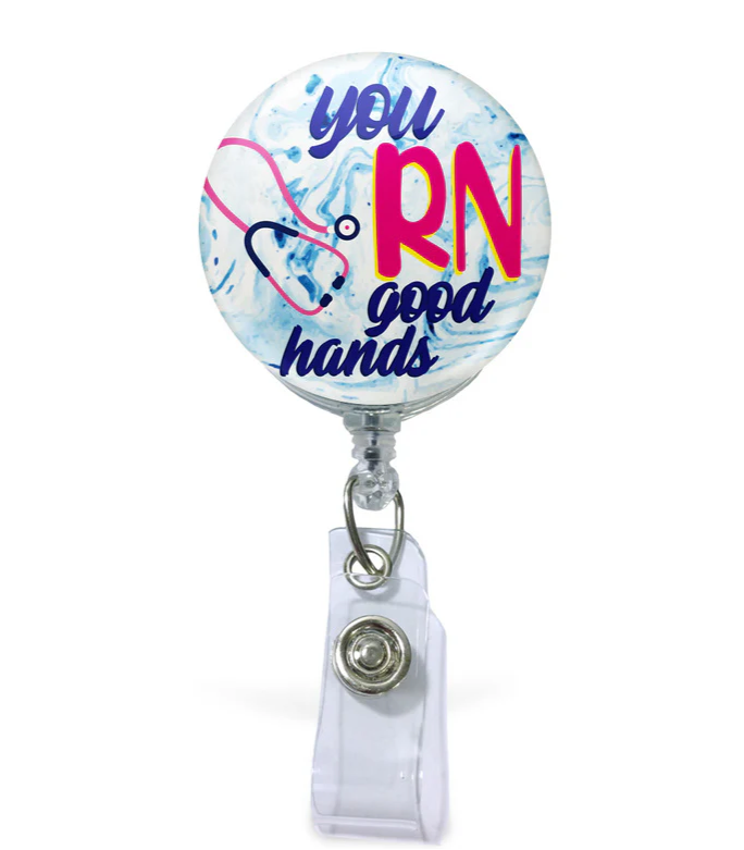 You RN Good Hands Badge Reel