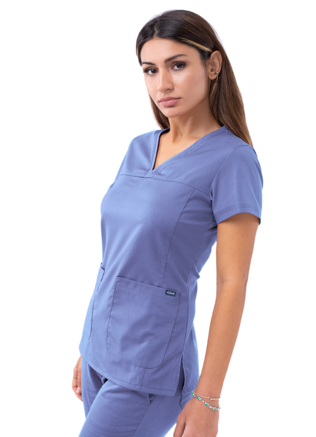 ADAR PRO WOMEN’S SWEETHEART V-NECK SCRUB TOP