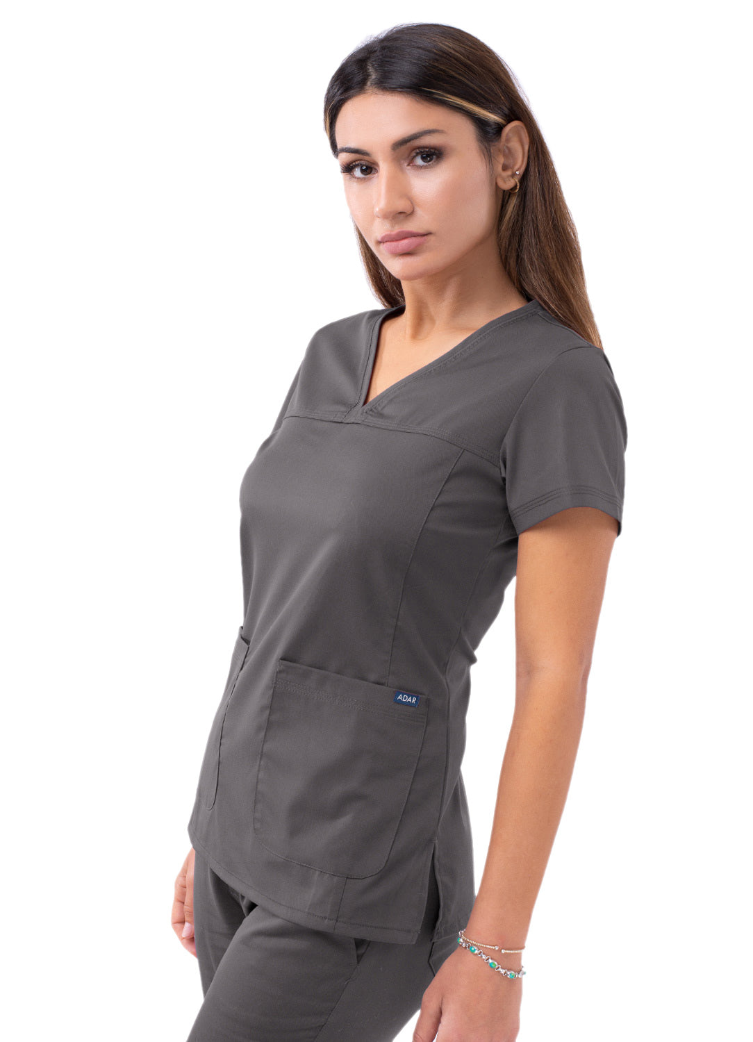 ADAR PRO WOMEN’S SWEETHEART V-NECK SCRUB TOP