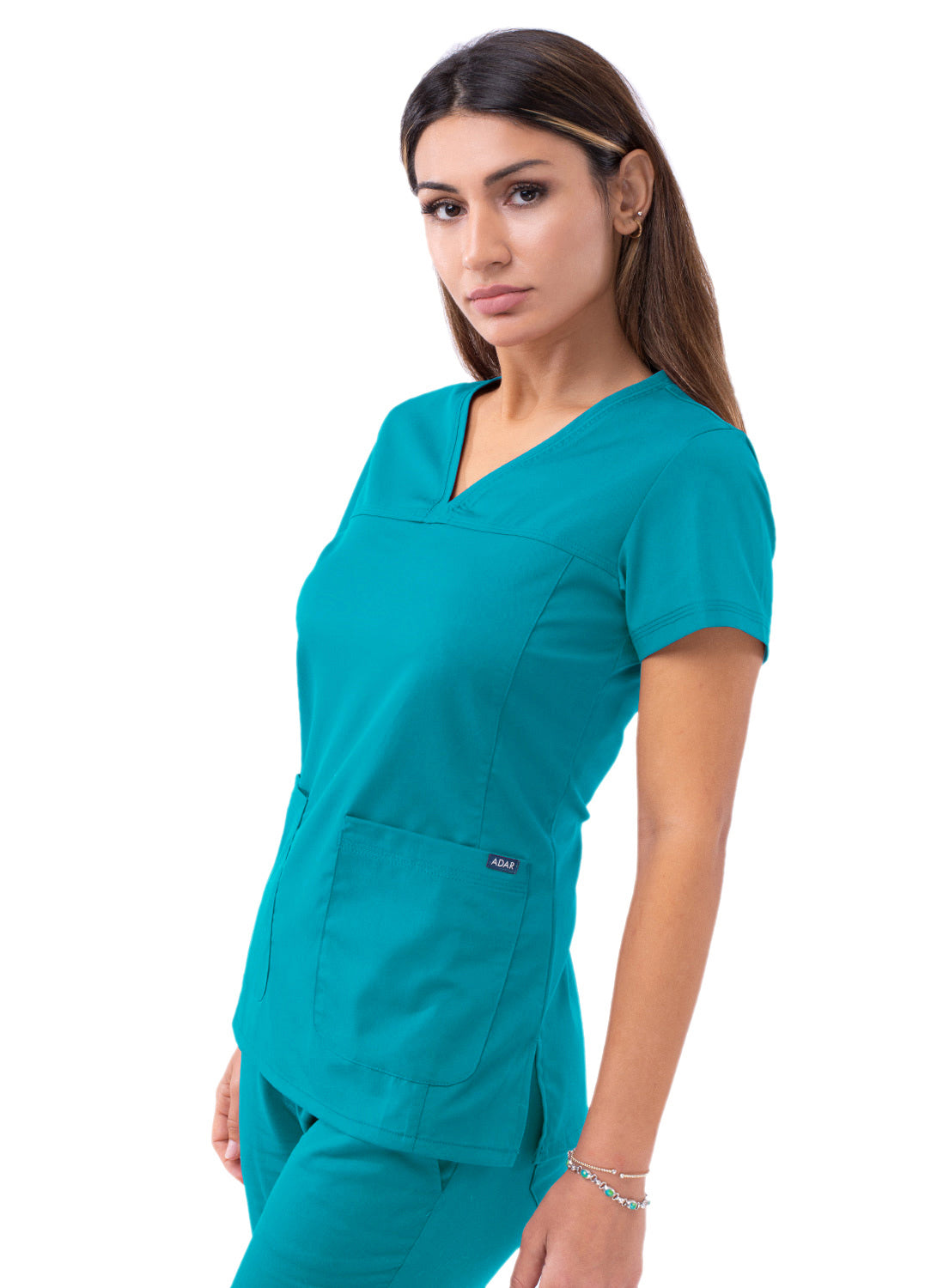 ADAR PRO WOMEN’S SWEETHEART V-NECK SCRUB TOP