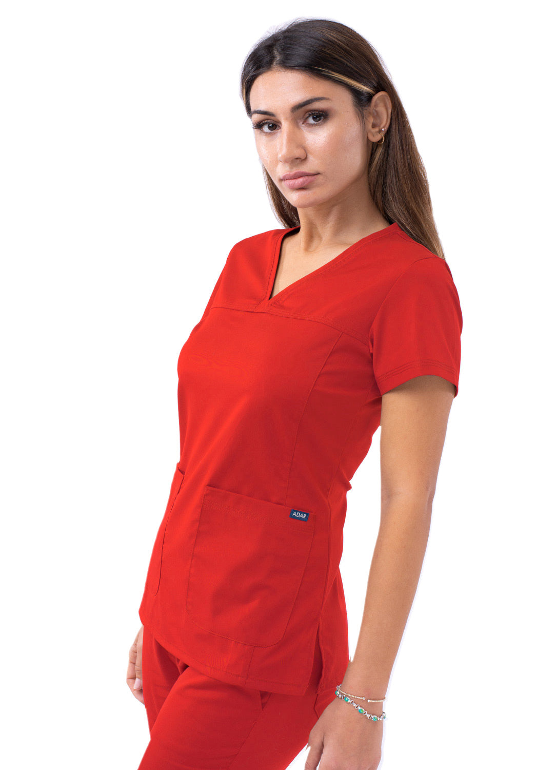 ADAR PRO WOMEN’S SWEETHEART V-NECK SCRUB TOP