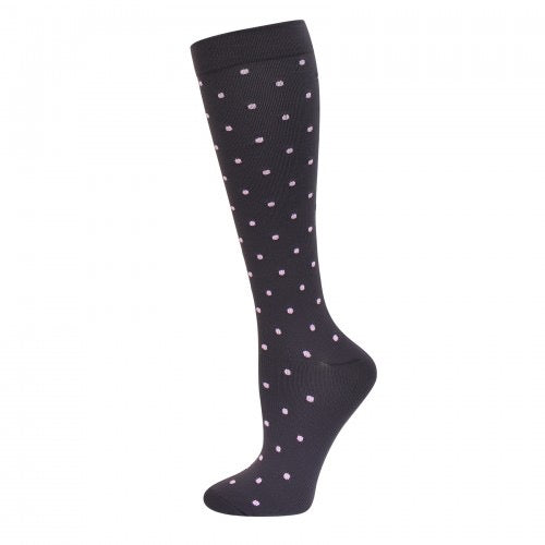 Grey & Pink Dots Premium Compression Sock