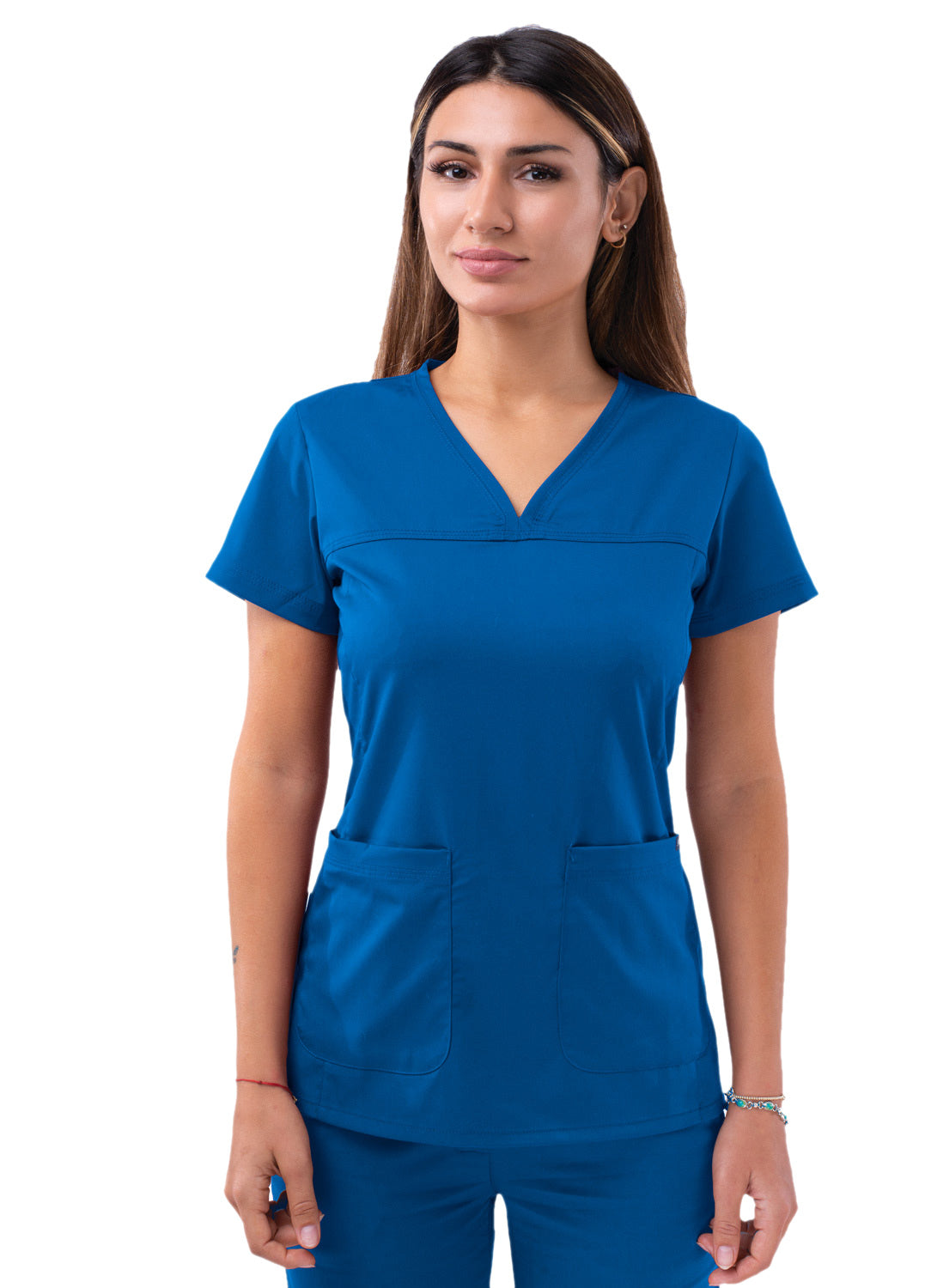 ADAR WOMEN’S SWEETHEART V-NECK SCRUB TOP PRO 