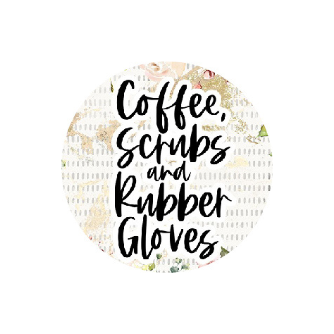 Coffee Scrubs & Rubber Gloves-Hiddles Badge Reel