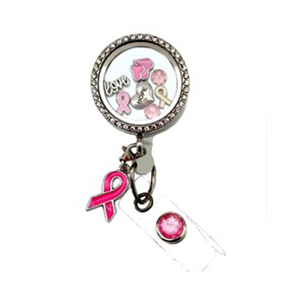 Breast Cancer Awareness Badge Reel, Pink Ribbon Badge Reel, Nurse