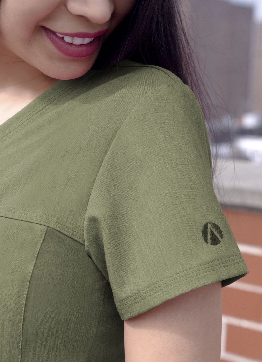 ADAR PRO HEATHER WOMEN’S SWEETHEART V-NECK SCRUB TOP