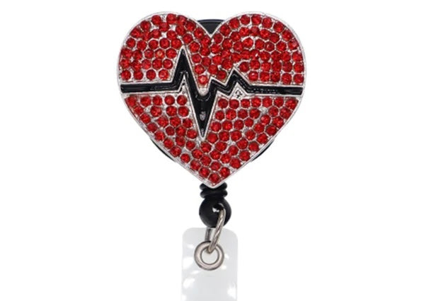 EKG Heart-Dazzle Badge Reel
