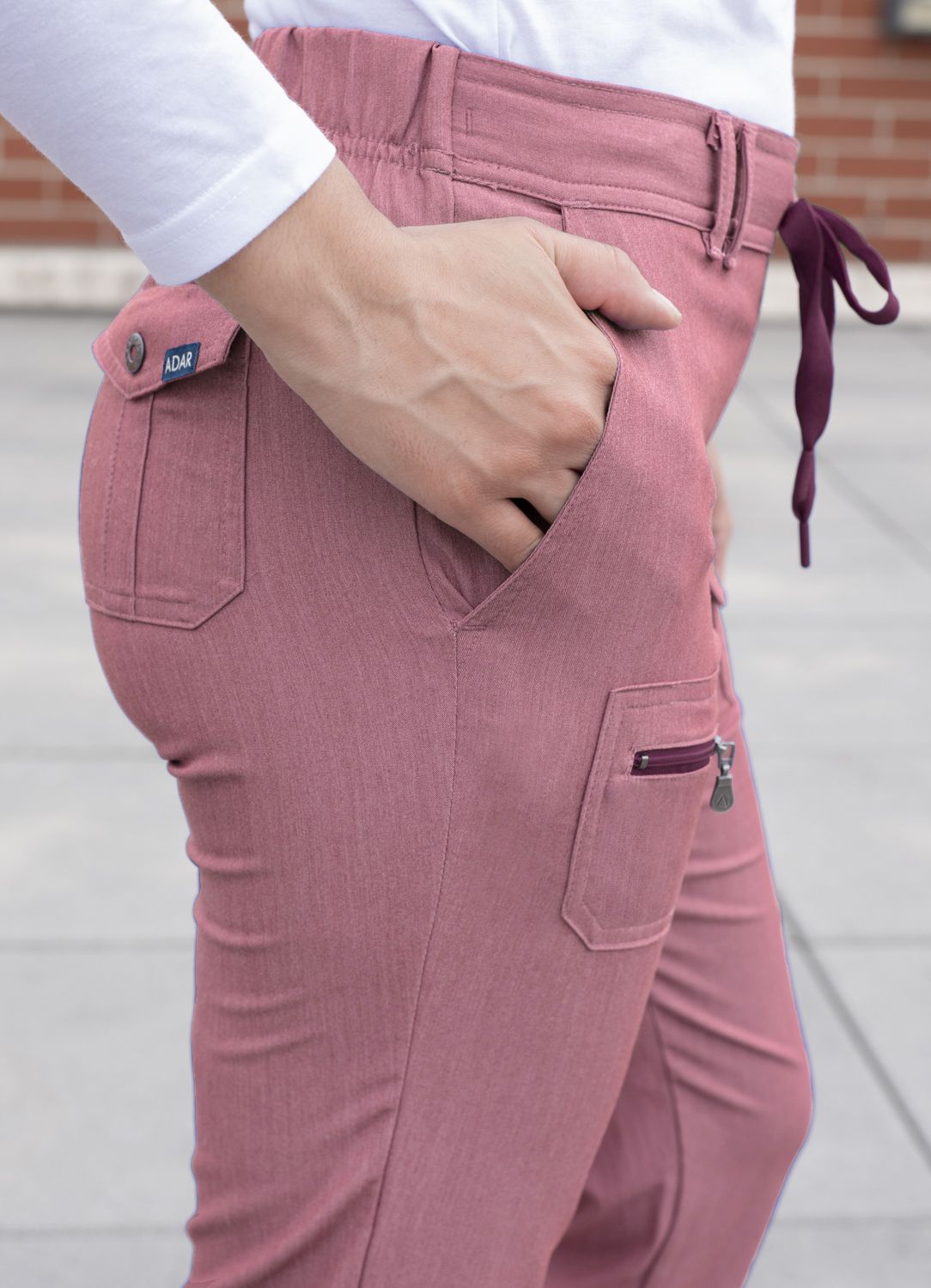 ADAR PRO HEATHER SLIM FIT 6 POCKET PANT
