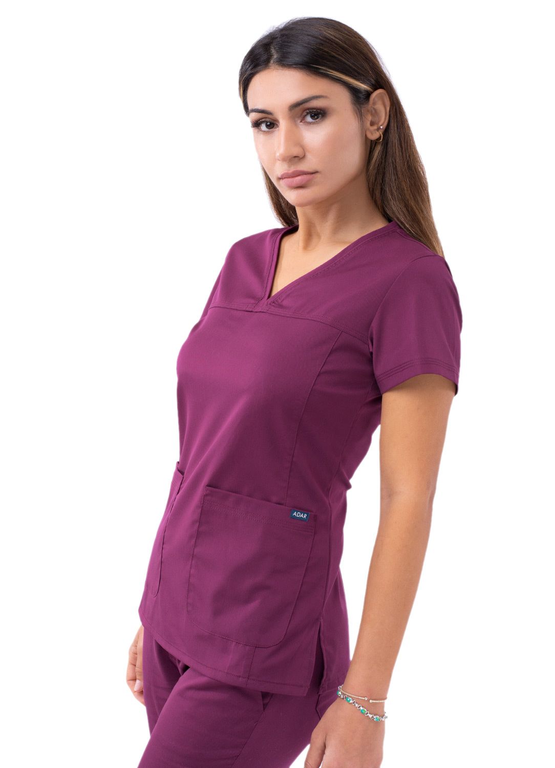 ADAR PRO WOMEN’S SWEETHEART V-NECK SCRUB TOP
