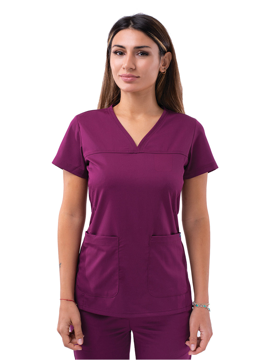 ADAR PRO WOMEN’S SWEETHEART V-NECK SCRUB TOP