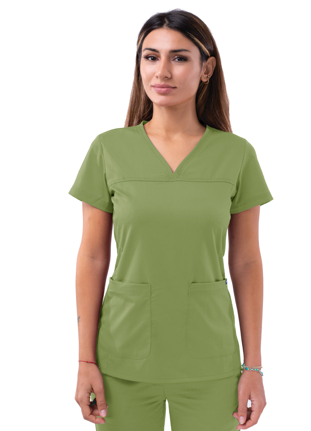 ADAR PRO WOMEN’S SWEETHEART V-NECK SCRUB TOP